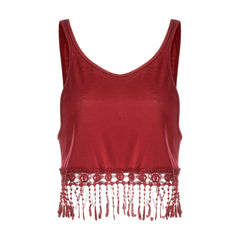 Camisole Camisole Multicolor Fringed Bottoming Shirt - Mubimart - Camisole 