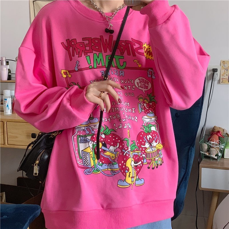 Retro Clothes Tops Street Sweatshirts Cute Pullovers - Mubimart -  