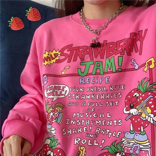 Retro Clothes Tops Street Sweatshirts Cute Pullovers - Mubimart