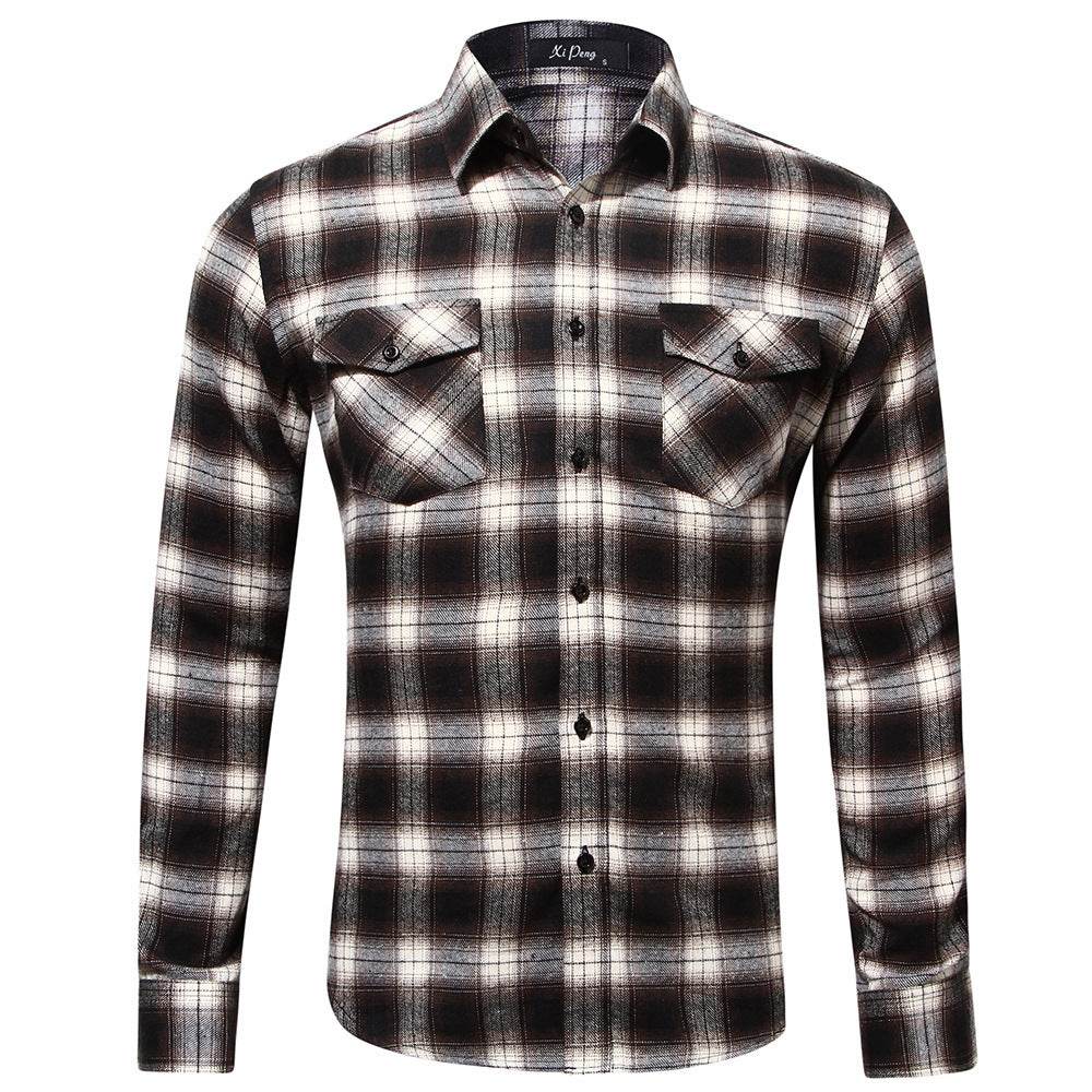 Men's Flannel Long Sleeve Shirt - Mubimart