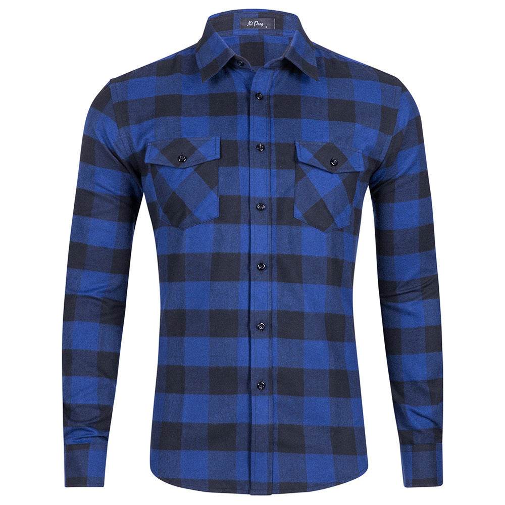 Men's Flannel Long Sleeve Shirt - Mubimart