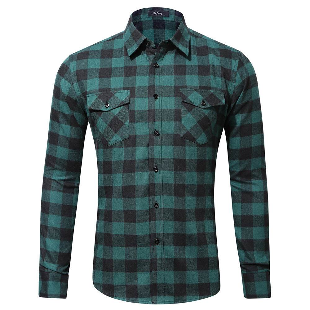 Men's Flannel Long Sleeve Shirt - Mubimart