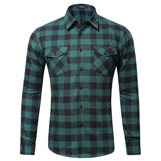 Men's Flannel Long Sleeve Shirt - Mubimart