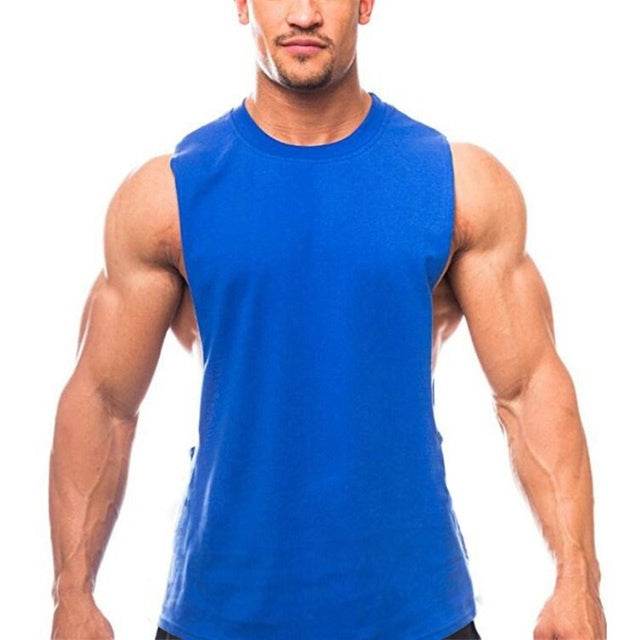 Brand New Plain Tank Top Men Bodybuilding Singlet Gyms Strin - Mubimart