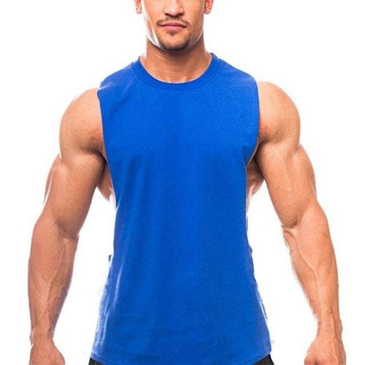 Brand New Plain Tank Top Men Bodybuilding Singlet Gyms Strin - Mubimart