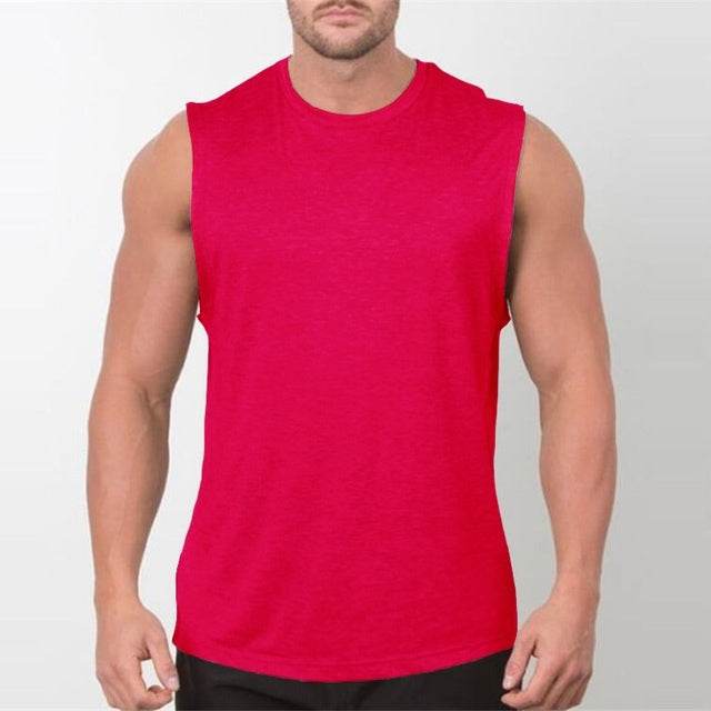 Brand New Plain Tank Top Men Bodybuilding Singlet Gyms Strin - Mubimart