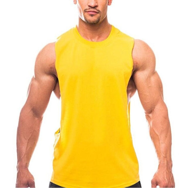 Brand New Plain Tank Top Men Bodybuilding Singlet Gyms Strin