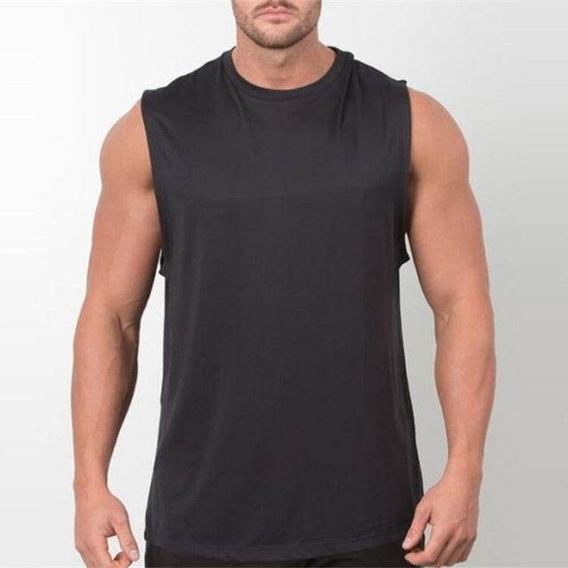 Brand New Plain Tank Top Men Bodybuilding Singlet Gyms Strin - Mubimart