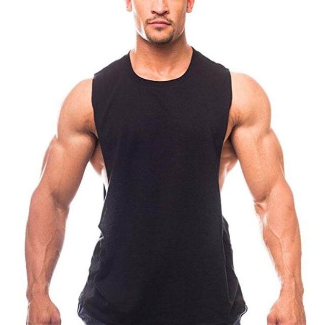 Brand New Plain Tank Top Men Bodybuilding Singlet Gyms Strin - Mubimart