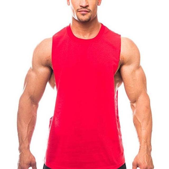 Brand New Plain Tank Top Men Bodybuilding Singlet Gyms Strin - Mubimart
