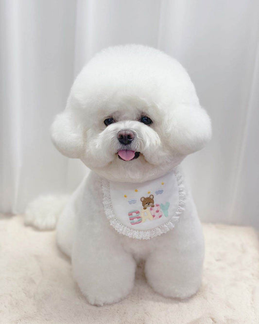 Cute Bear Embroidery Saliva Towel Small Bib Bib - Mubimart