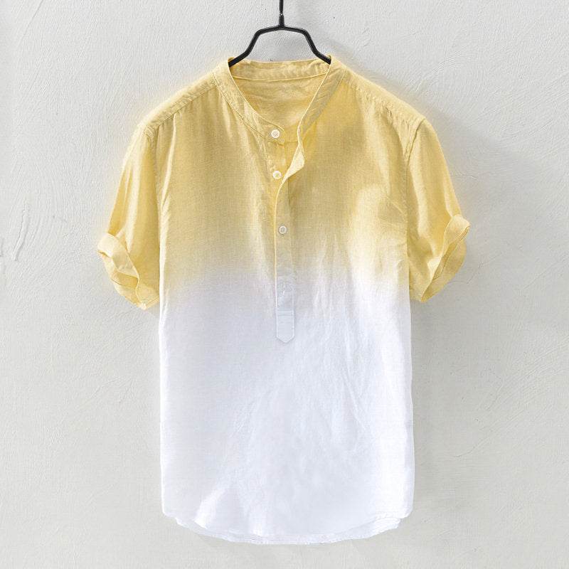 Gradient Cotton Linen Shirt - Mubimart