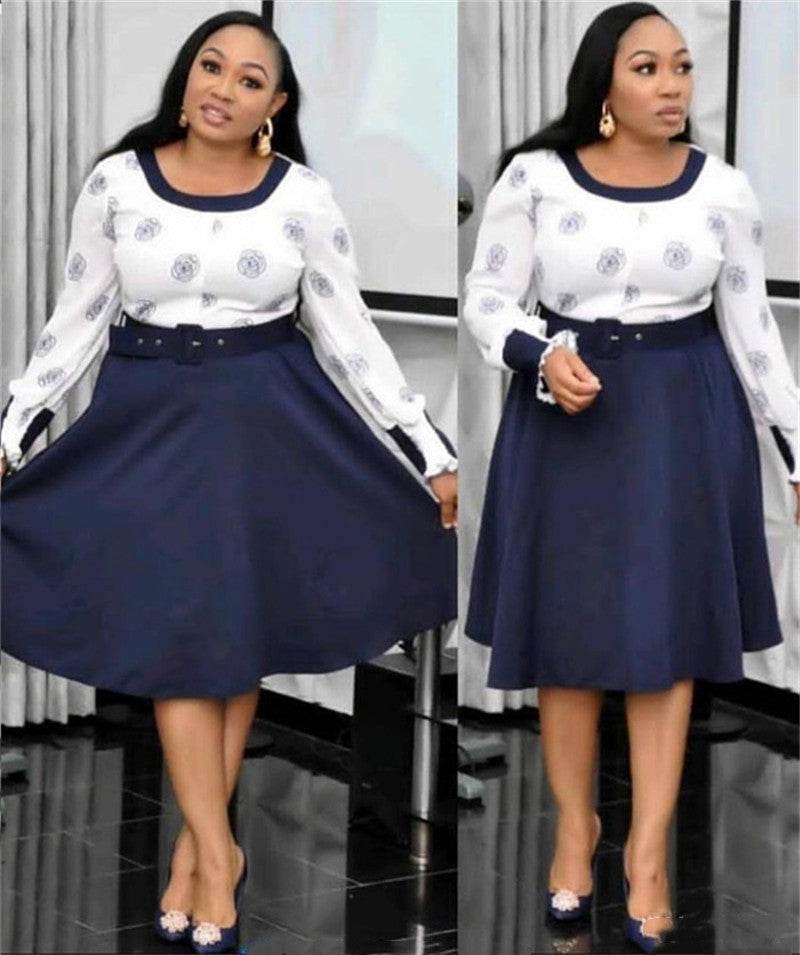 African Fashion Plus Size Long-sleeved Women Dress - Mubimart