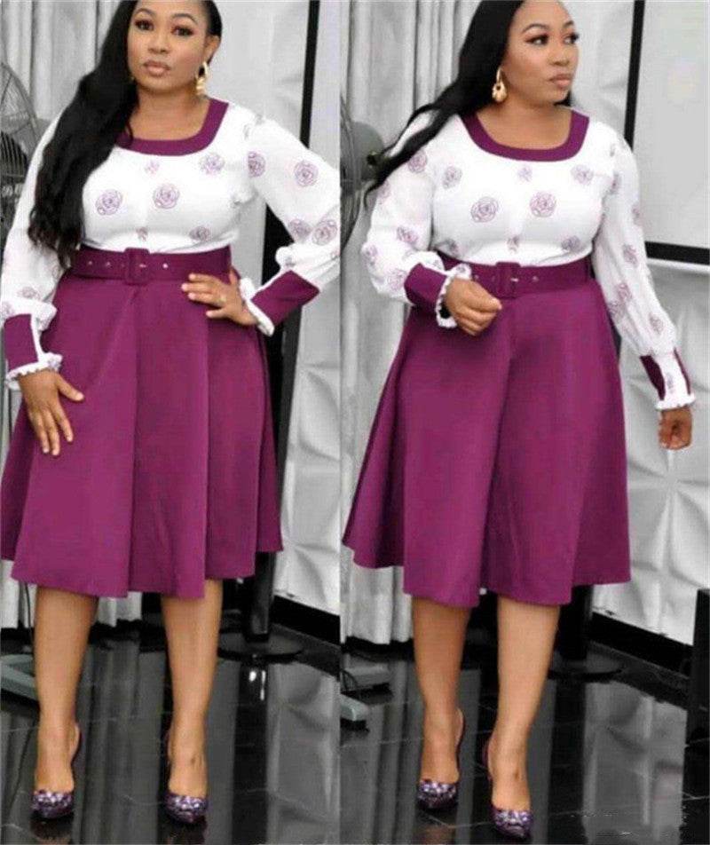 African Fashion Plus Size Long-sleeved Women Dress - Mubimart