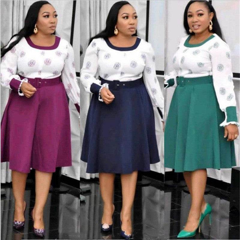 African Fashion Plus Size Long-sleeved Women Dress - Mubimart