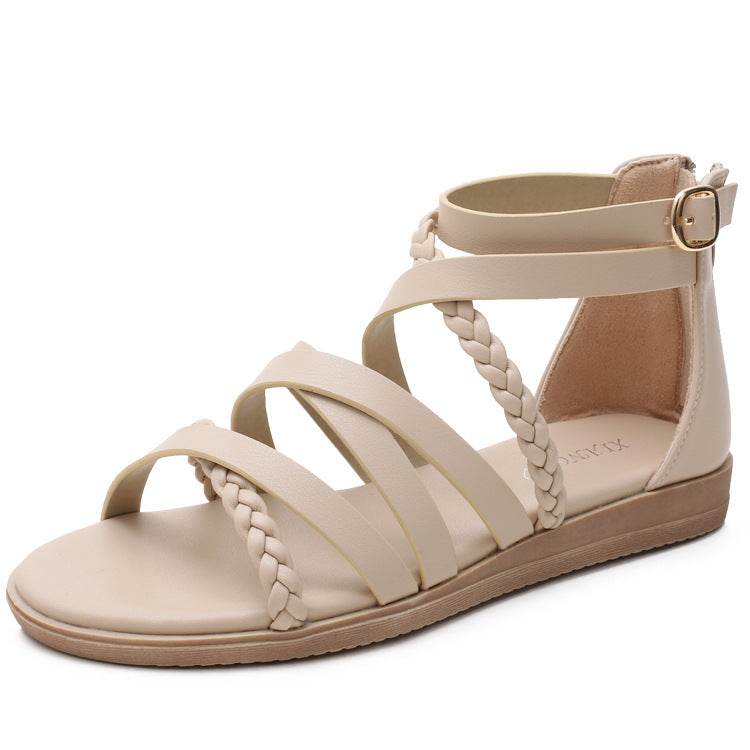 Summer Braided Roman Sandals Women - Mubimart