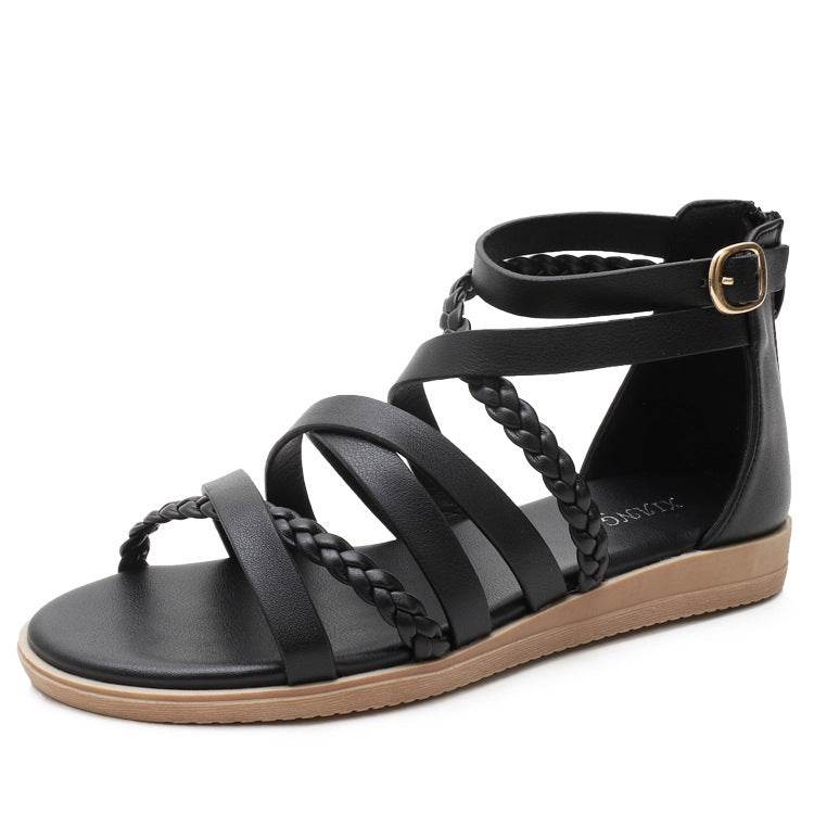 Summer Braided Roman Sandals Women - Mubimart
