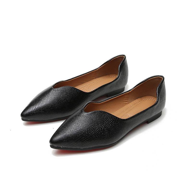 Womens Flats Shoes Ballet Dorsay Pointed Toe Serpentine print - Mubimart