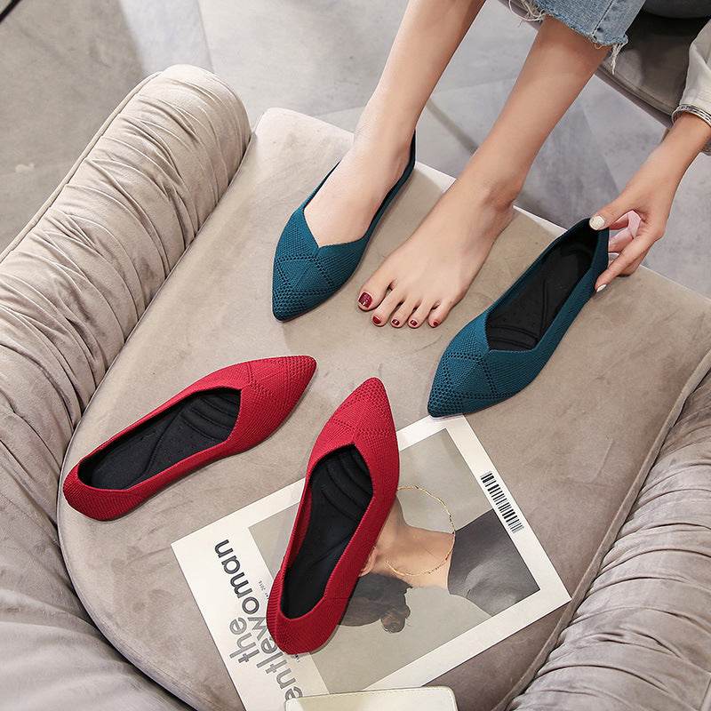 Womens Flats Shoes Ballet Mesh Slip On Ballerina Shallow - Mubimart