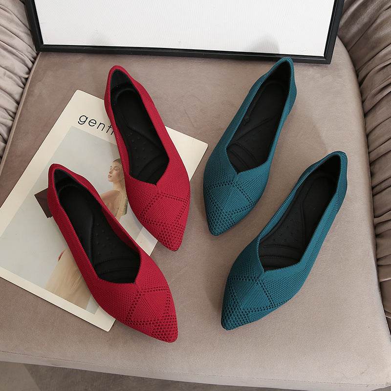 Womens Flats Shoes Ballet Mesh Slip On Ballerina Shallow - Mubimart