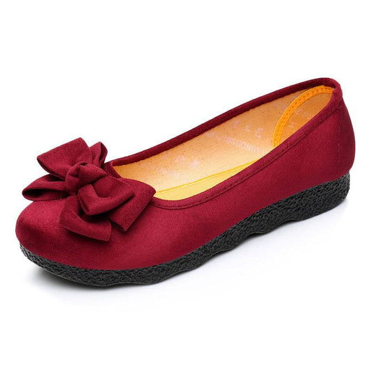 Womens flats Shoes ballet Slip On Bow Round Toe Ballerina - Mubimart