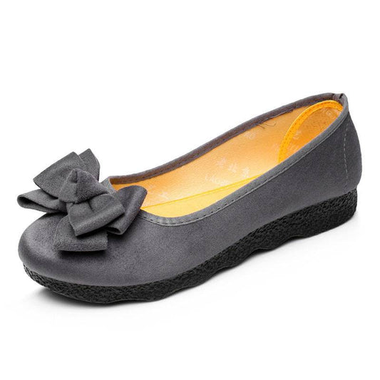 Womens flats Shoes ballet Slip On Bow Round Toe Ballerina - Mubimart