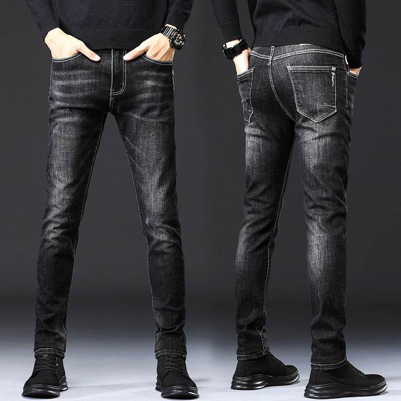 Jeans Men's Slim-Fit Casual Jeans With Small Feet - Mubimart