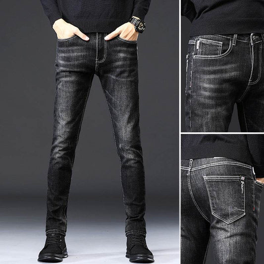Jeans Men's Slim-Fit Casual Jeans With Small Feet - Mubimart