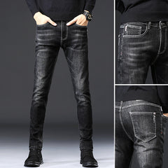 Jeans Heren Slim-Fit Casual Jeans Met Kleine Voeten