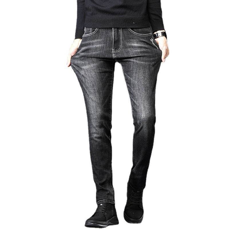 Jeans Men's Slim-Fit Casual Jeans With Small Feet - Mubimart