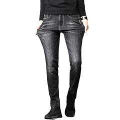 Jeans Heren Slim-Fit Casual Jeans Met Kleine Voeten