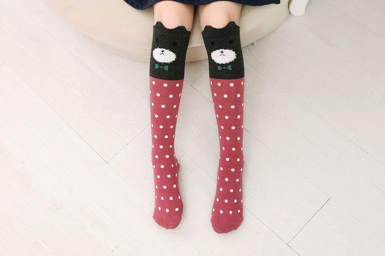 Girls cartoon over the knee socks - Mubimart