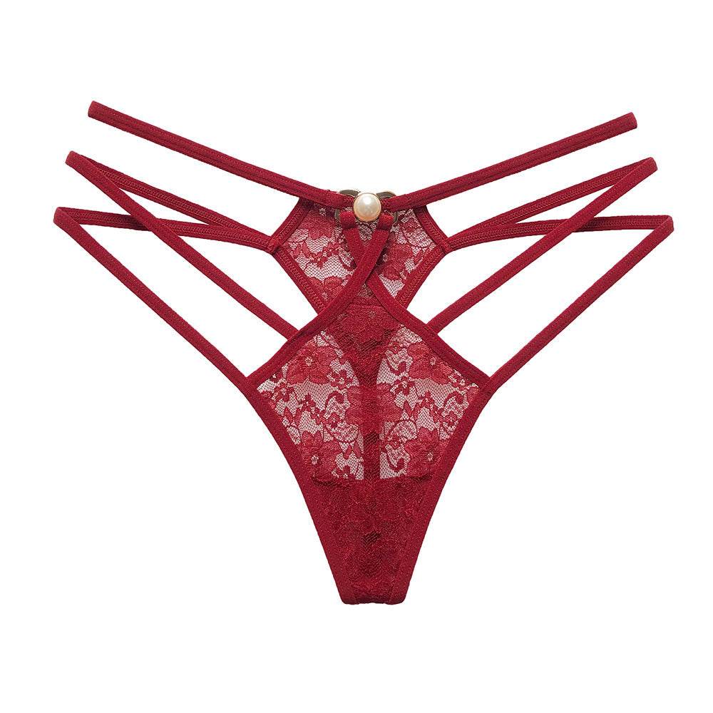 Sexy Embroidered Mesh Ladies Thong - Mubimart