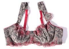 Large Size Ultra-thin Embroidered Non-sponge Print Bra Sexy Lingerie - Mubimart - Plus Size Lingerie 