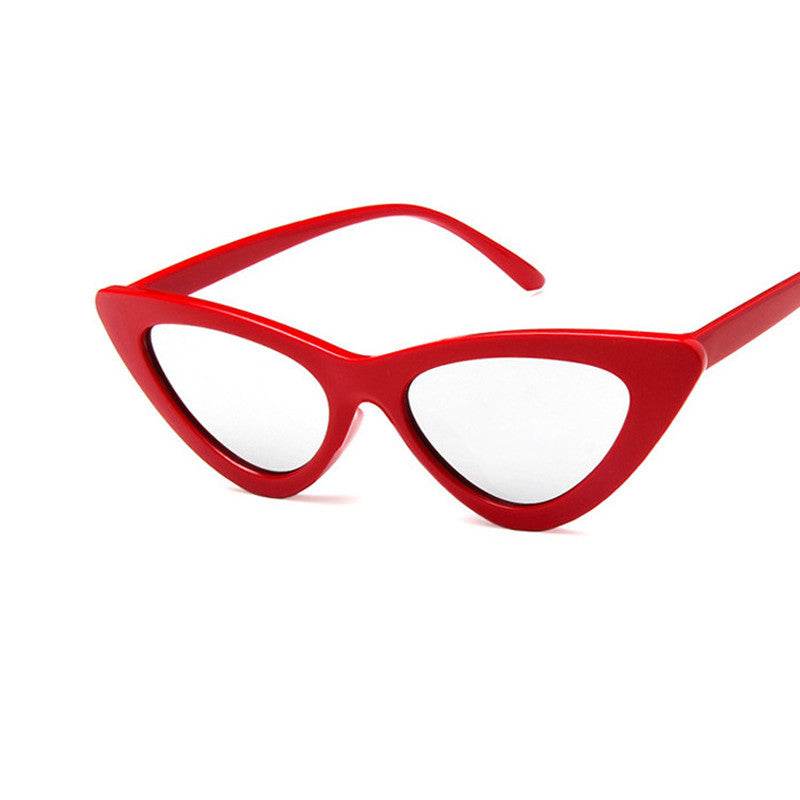 Retro Triangle Cat Eye Net Red Sunglasses - Mubimart