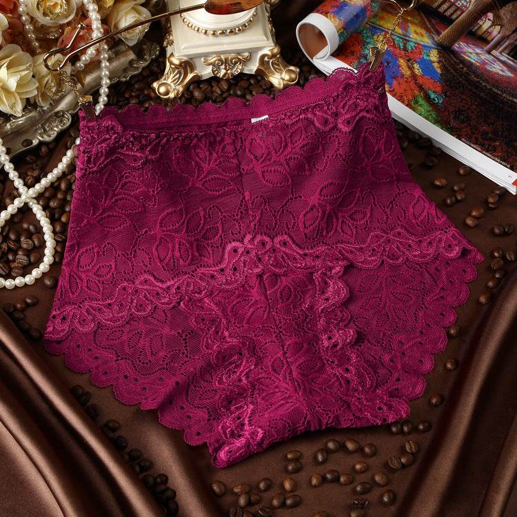 Transparent Lace Ladies High Waist Panties - Mubimart