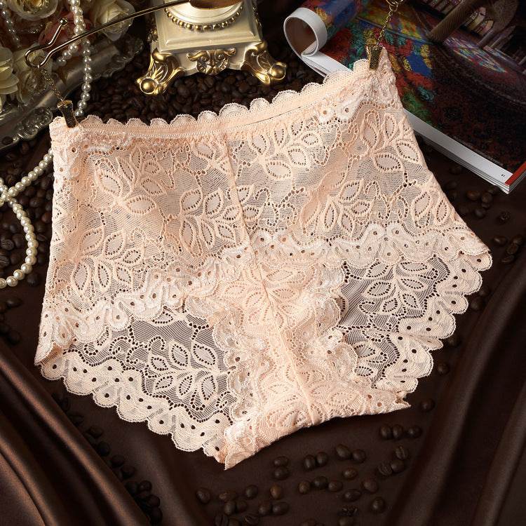 Transparent Lace Ladies High Waist Panties - Mubimart
