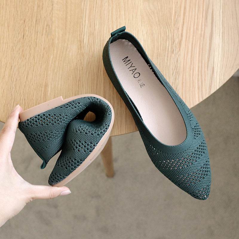 Womens Flats Shoes Ballet Pointed Toe Slip On Ballerina - Mubimart
