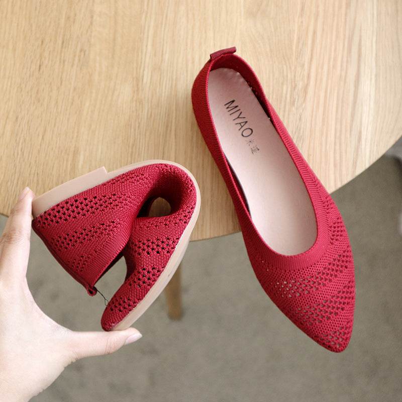 Womens Flats Shoes Ballet Pointed Toe Slip On Ballerina - Mubimart