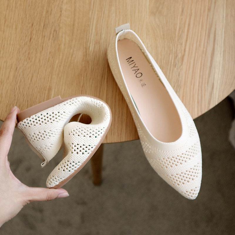 Womens Flats Shoes Ballet Pointed Toe Slip On Ballerina - Mubimart