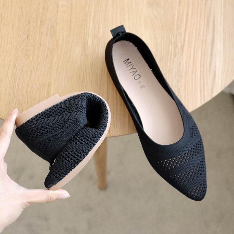 Womens Flats Shoes Ballet Pointed Toe Slip On Ballerina - Mubimart