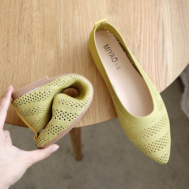 Womens Flats Shoes Ballet Pointed Toe Slip On Ballerina - Mubimart