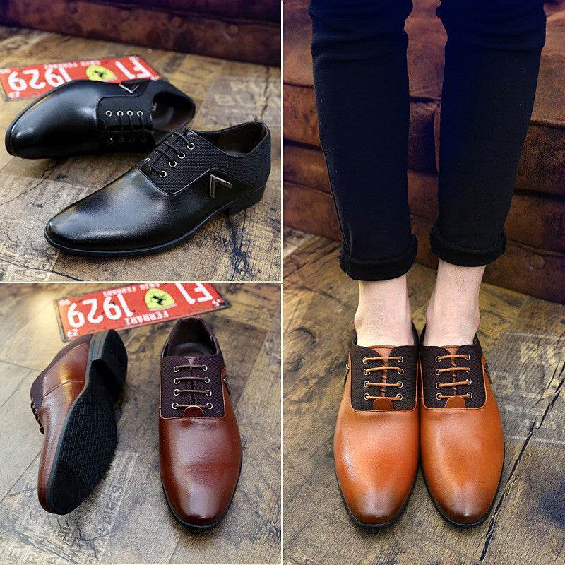 Men's Oxford Shoes British Large Size Business Casual Leather Shoes - Mubimart