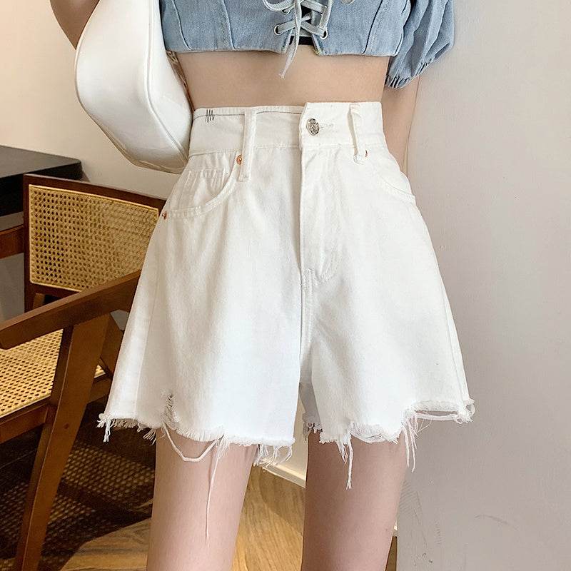 White Denim Shorts Women''s Summer - Mubimart