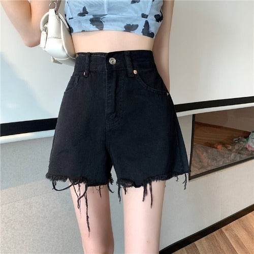 White Denim Shorts Women''s Summer - Mubimart