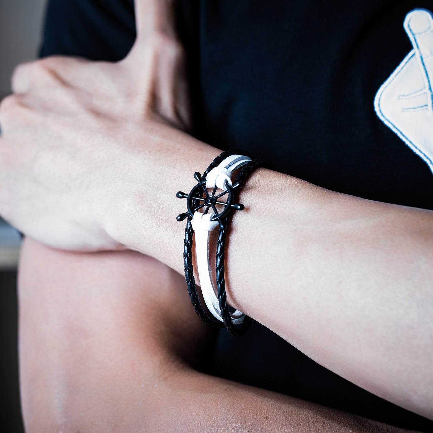 Alloy Leather Charm Bracelets - Mubimart
