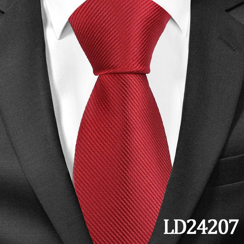 Pinstripe Classic Plain Polyester Tie Set Fashion 6cm Solid Color Linen Cotton Necktie Bright Ties Pin Clips Clasp Colourful For Men's Clothing Accessories - Mubimart