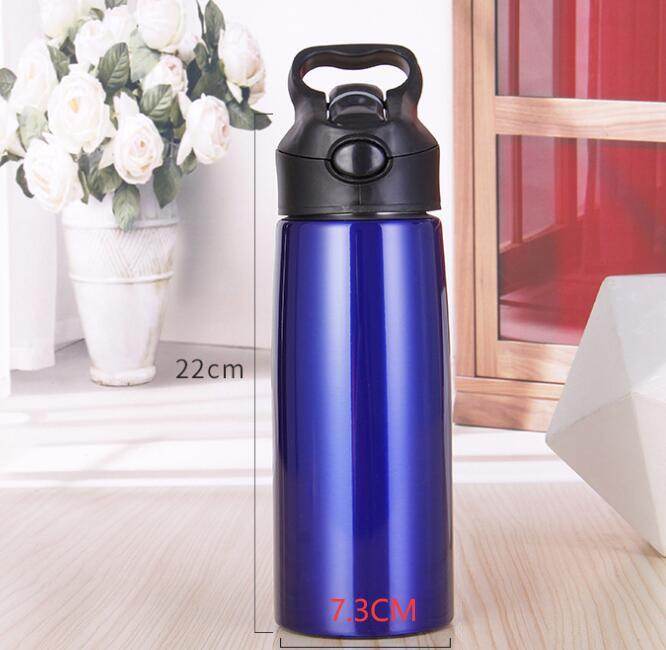 Stainless steel single-layer straw sports bottle - Mubimart