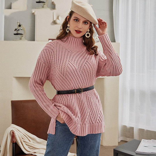 Turtleneck long sweater - Mubimart