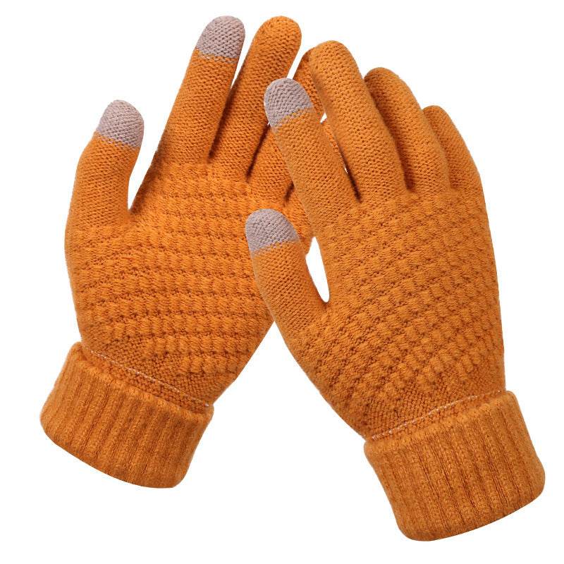 Couple knitted gloves touch screen gloves - Mubimart